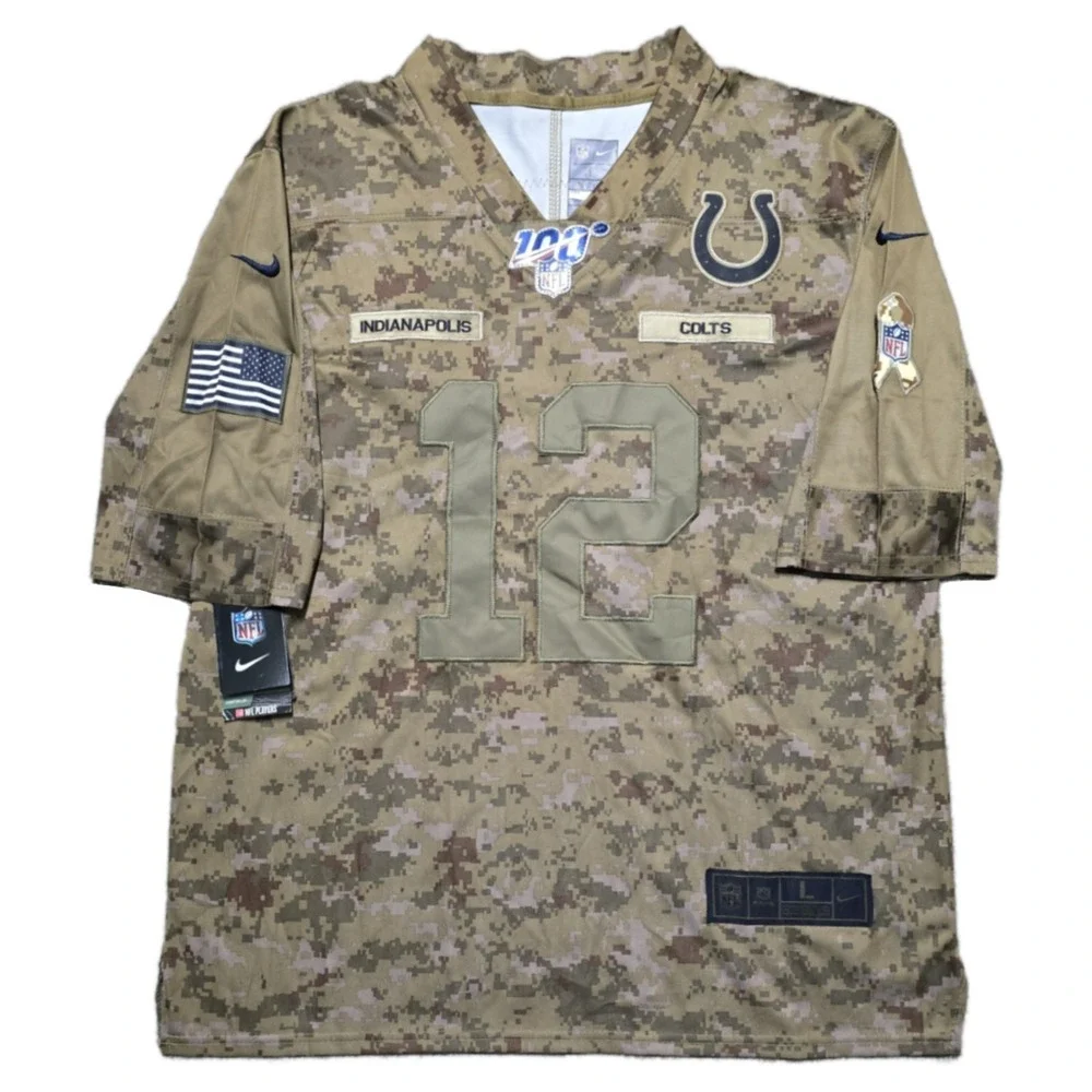 Rare Andrew Luck Nike On Field Salute To Service Colts Jersey Digital Camo Large